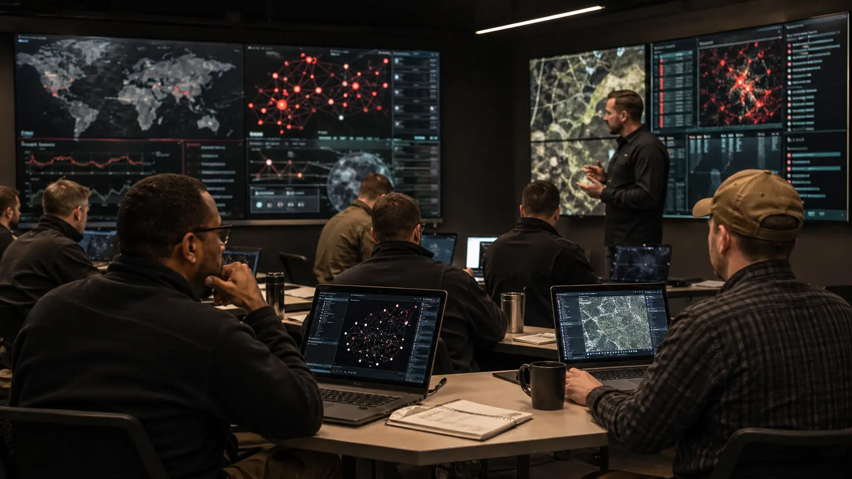 Operator development range with cohort mission execution against AI, cyber, and OSINT adversary scenarios