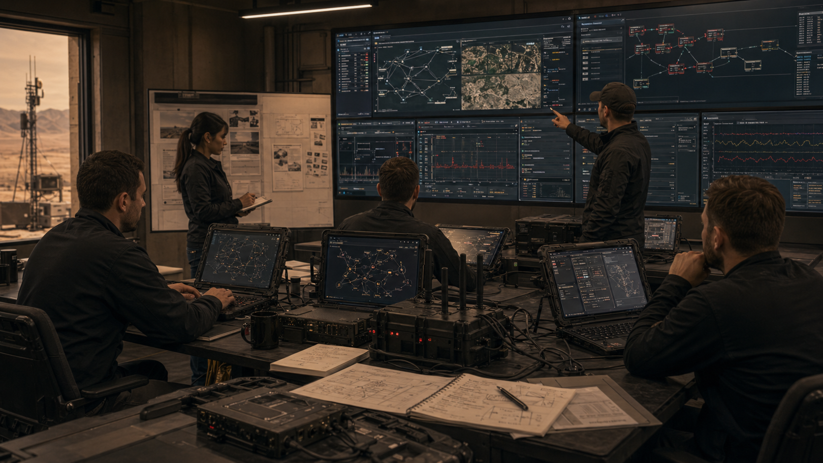 Mission systems integration evidence workflow lab with review displays